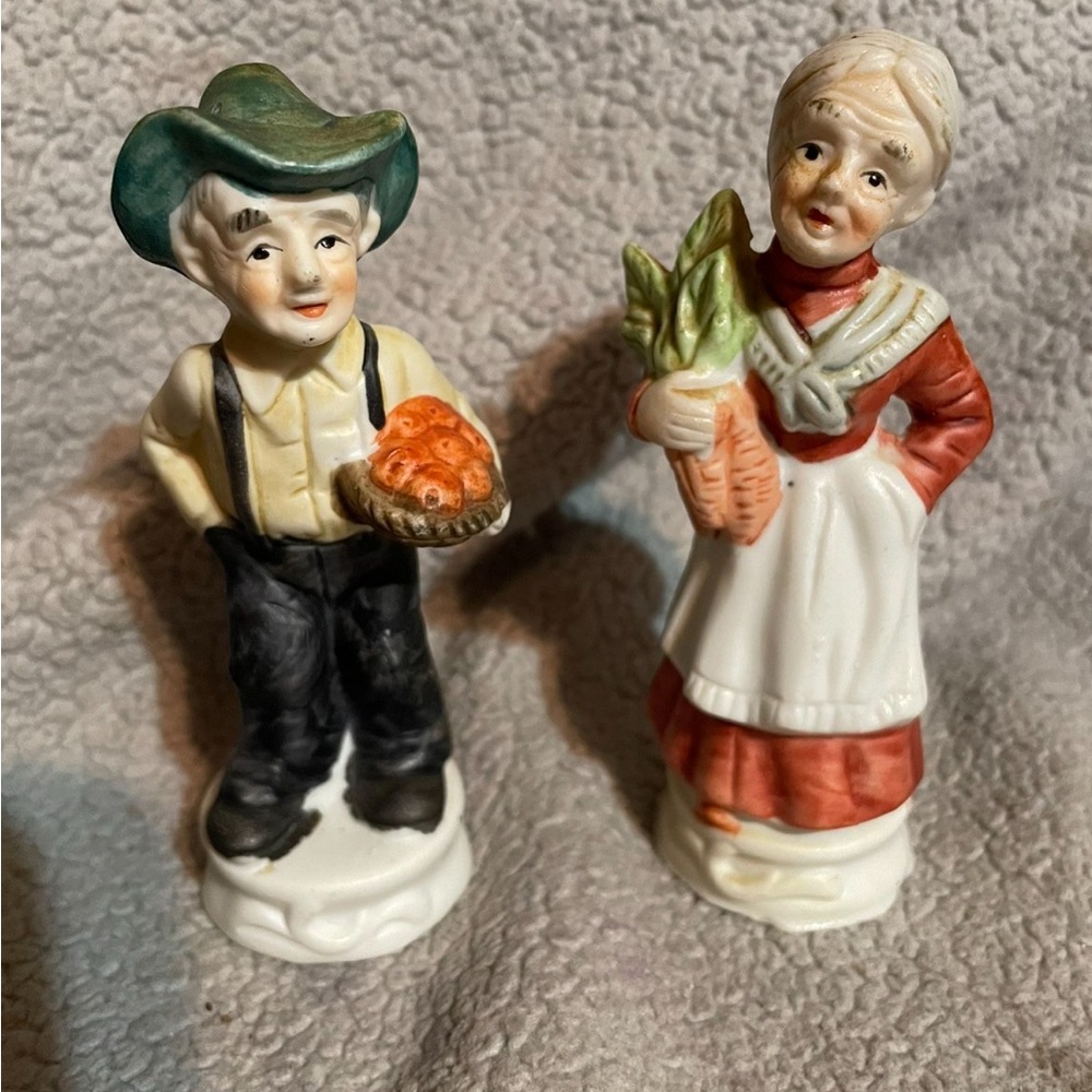 Vintage Farmer and Wife Figurines